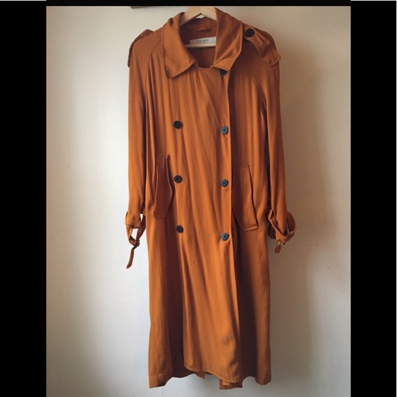 orange trench coat zara